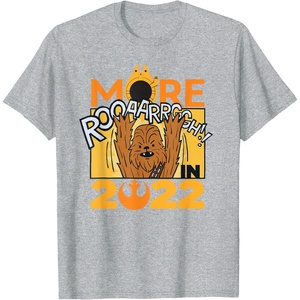 image:image2022 Star Wars Chewbacca More Roar Cartoon TShirtHeather Grey