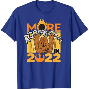 image:image2022 Star Wars Chewbacca More Roar Cartoon TShirtRoyal Blue