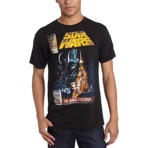 image:imageSTAR WARS The Saga Continues Comic Book Cover Officially Licensed Adult TShirtBlack