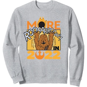 image:imageStar Wars Chewbacca More Roar Cartoon 2022 SweatshirtHeather Grey