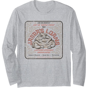 image:imageStar Wars Jabba The Hutt Loans Comic Long Sleeve TShirtHeather Grey