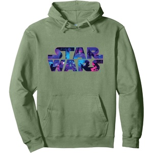 image:imageStar Wars Logo Retro 90s Galaxy Pullover HoodieSage Green