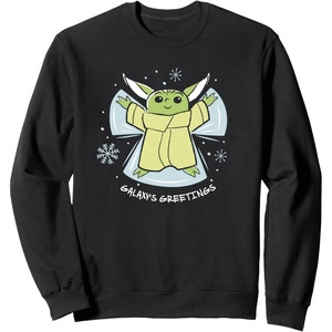 image:imageStar Wars The Mandalorian Grogu Galaxys Greetings Holiday SweatshirtBlack