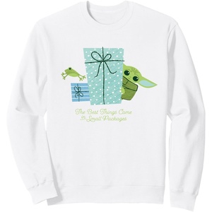 image:imageStar Wars The Mandalorian Grogu Small Packages Holiday SweatshirtWhite