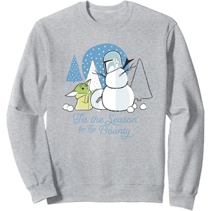 image:imageStar Wars The Mandalorian Grogu Tis the Season Holiday SweatshirtHeather Grey
