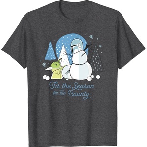 image:imageStar Wars The Mandalorian Grogu Tis the Season Holiday TShirtDark Heather Grey
