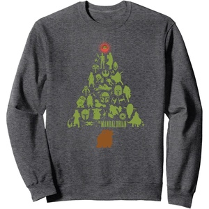 image:imageStar Wars The Mandalorian Holiday Christmas Tree SweatshirtDark Heather Grey