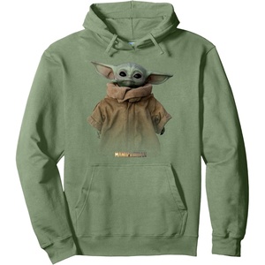 image:imageStar Wars The Mandalorian Logo The Child Simple Portrait Pullover HoodieSage Green