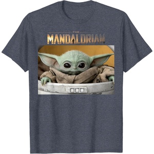 image:imageStar Wars The Mandalorian The Child Pod Screenshot Logo TShirtHeather Blue