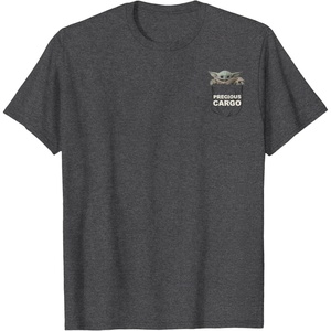 image:imageStar Wars The Mandalorian The Child Precious Cargo Pocket TShirtDark Heather Grey
