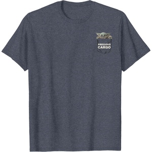 image:imageStar Wars The Mandalorian The Child Precious Cargo Pocket TShirtHeather Blue