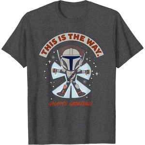 image:imageStar Wars The Mandalorian This Is The Way Galaxys Greetings TShirtDark Heather Grey