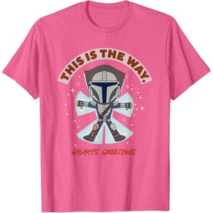 image:imageStar Wars The Mandalorian This Is The Way Galaxys Greetings TShirtPink Heather