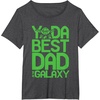 image:imageStar Wars Classic Fathers Day Yoda Best Dad In Galaxy Logo TShirtDark Heather Grey