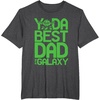 image:imageStar Wars Classic Fathers Day Yoda Best Dad In Galaxy Logo TShirtDark Heather Grey