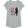 image:imageStar Wars The Mandalorian Fathers Day 1 Dad In Galaxy Logo TShirtHeather Grey