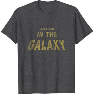 image:imageStar Wars Classic Fathers Day Best Dad In The Galaxy Retro TShirtDark Heather Grey