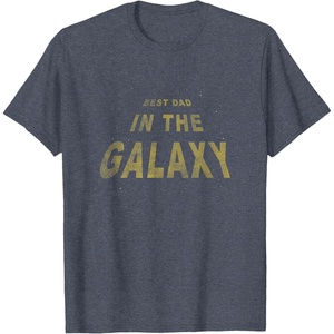 image:imageStar Wars Classic Fathers Day Best Dad In The Galaxy Retro TShirtHeather Blue
