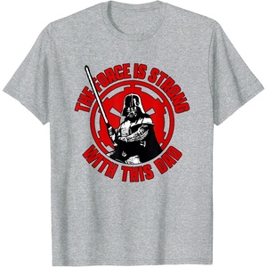 image:imageStar Wars Classic Fathers Day Force Is Strong With This Dad TShirtHeather Grey