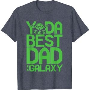 image:imageStar Wars Classic Fathers Day Yoda Best Dad In Galaxy Logo TShirtHeather Blue