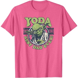 image:imageStar Wars Fathers Day Best Dad Ever Yoda Father TShirtPink Heather