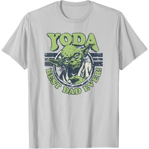 image:imageStar Wars Fathers Day Best Dad Ever Yoda Father TShirtSilver Grey