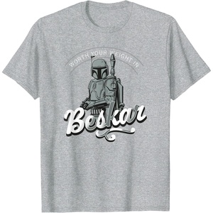 image:imageStar Wars Fathers Day Boba Fett Worth Your Weight Beskar TShirtHeather Grey