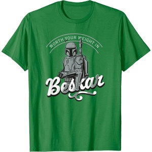 image:imageStar Wars Fathers Day Boba Fett Worth Your Weight Beskar TShirtKelly Green