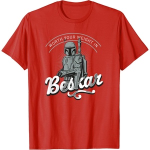 image:imageStar Wars Fathers Day Boba Fett Worth Your Weight Beskar TShirtRed