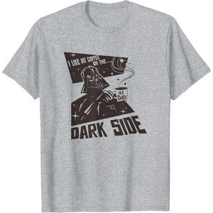 image:imageStar Wars Fathers Day Dark Side Coffee 1 Dad Chest Logo TShirtHeather Grey