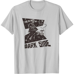 image:imageStar Wars Fathers Day Dark Side Coffee 1 Dad Chest Logo TShirtSilver Grey