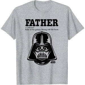 image:imageStar Wars Fathers Day Darth Vader Strong With The Force TShirtHeather Grey