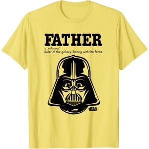 image:imageStar Wars Fathers Day Darth Vader Strong With The Force TShirtLemon Yellow