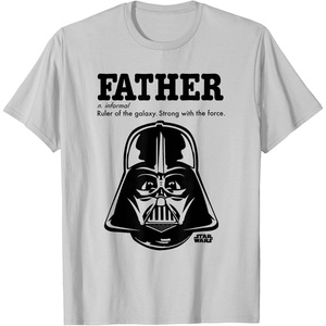 image:imageStar Wars Fathers Day Darth Vader Strong With The Force TShirtSilver Grey