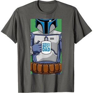 image:imageStar Wars Fathers Day Jango Fett Worlds Best Dad Portrait TShirtAsphalt Grey