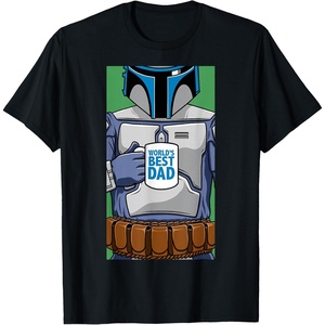 image:imageStar Wars Fathers Day Jango Fett Worlds Best Dad Portrait TShirtBlack