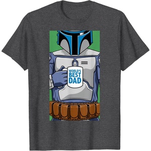 image:imageStar Wars Fathers Day Jango Fett Worlds Best Dad Portrait TShirtDark Heather Grey