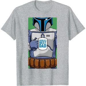 image:imageStar Wars Fathers Day Jango Fett Worlds Best Dad Portrait TShirtHeather Grey