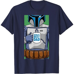 image:imageStar Wars Fathers Day Jango Fett Worlds Best Dad Portrait TShirtNavy Blue