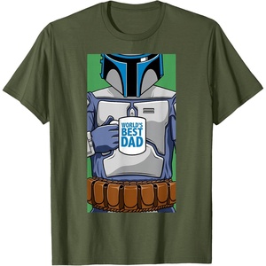 image:imageStar Wars Fathers Day Jango Fett Worlds Best Dad Portrait TShirtOlive Green