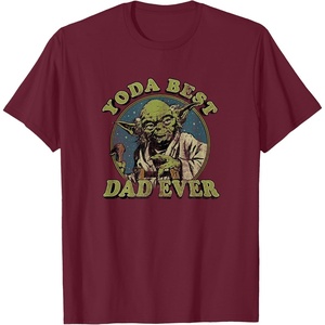 image:imageStar Wars Fathers Day Vintage Yoda Best Dad Ever TShirtBurgundy