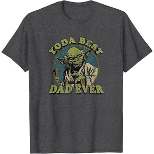 image:imageStar Wars Fathers Day Vintage Yoda Best Dad Ever TShirtDark Heather Grey