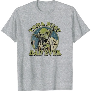 image:imageStar Wars Fathers Day Vintage Yoda Best Dad Ever TShirtHeather Grey