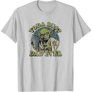 image:imageStar Wars Fathers Day Vintage Yoda Best Dad Ever TShirtSilver Grey