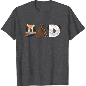 image:imageStar Wars Han Solo Chewbacca Leia Dad Fathers Day Birthday TShirtDark Heather Grey