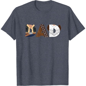 image:imageStar Wars Han Solo Chewbacca Leia Dad Fathers Day Birthday TShirtHeather Blue