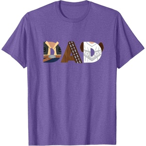 image:imageStar Wars Han Solo Chewbacca Leia Dad Fathers Day Birthday TShirtPurple Heather