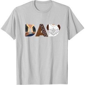 image:imageStar Wars Han Solo Chewbacca Leia Dad Fathers Day Birthday TShirtSilver Grey