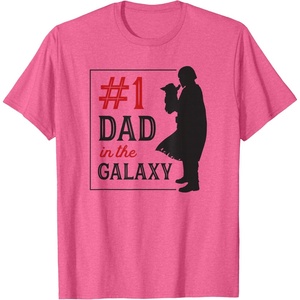 image:imageStar Wars The Mandalorian Fathers Day 1 Dad In Galaxy Logo TShirtPink Heather