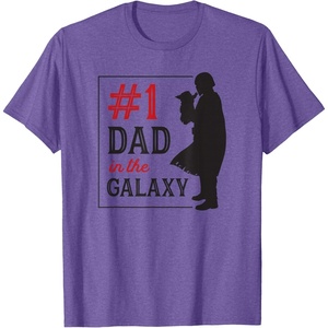 image:imageStar Wars The Mandalorian Fathers Day 1 Dad In Galaxy Logo TShirtPurple Heather